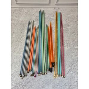 Susan Bates Aero Assorted Vintage Knitting Needles Lot Aluminum Plastic Multi